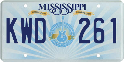 MS license plate KWD261