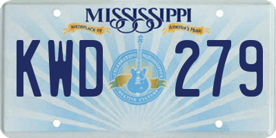 MS license plate KWD279
