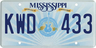 MS license plate KWD433