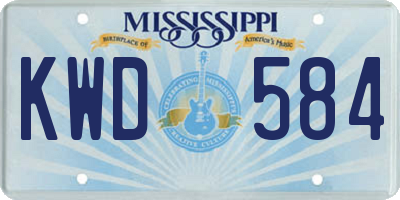 MS license plate KWD584