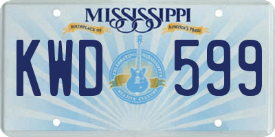 MS license plate KWD599
