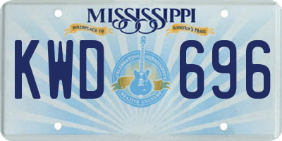 MS license plate KWD696