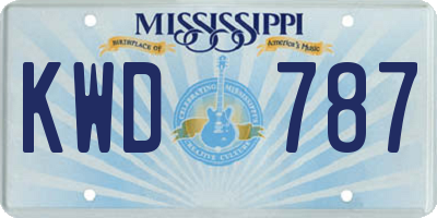 MS license plate KWD787