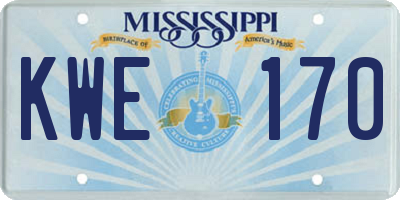 MS license plate KWE170
