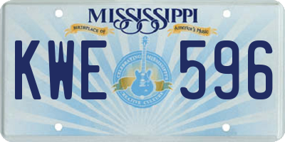 MS license plate KWE596