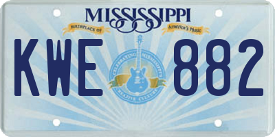 MS license plate KWE882