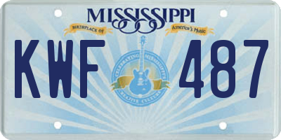 MS license plate KWF487