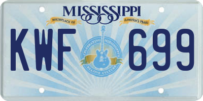 MS license plate KWF699