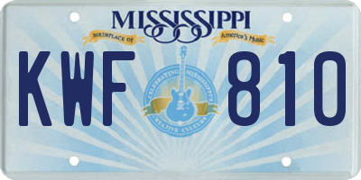 MS license plate KWF810