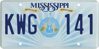 MS license plate KWG141