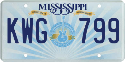MS license plate KWG799