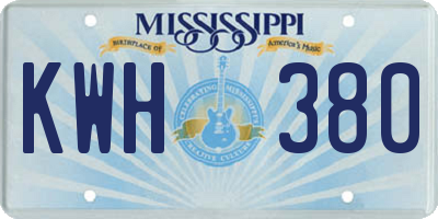 MS license plate KWH380
