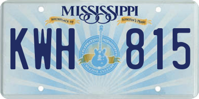 MS license plate KWH815