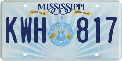 MS license plate KWH817
