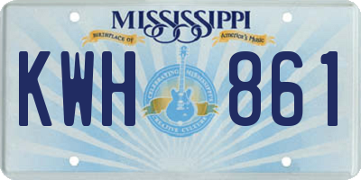 MS license plate KWH861