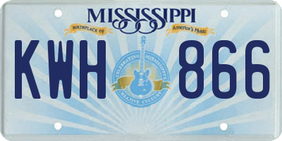 MS license plate KWH866