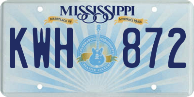 MS license plate KWH872