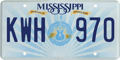 MS license plate KWH970