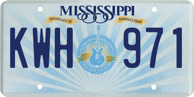 MS license plate KWH971