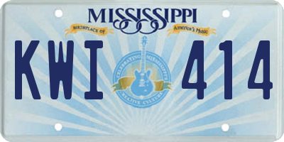MS license plate KWI414