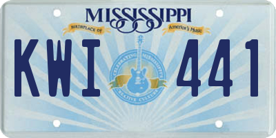 MS license plate KWI441