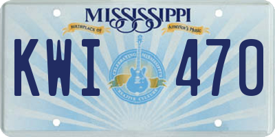 MS license plate KWI470