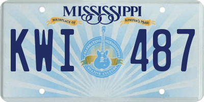MS license plate KWI487
