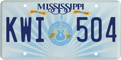 MS license plate KWI504