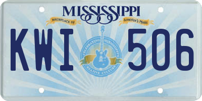 MS license plate KWI506