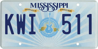 MS license plate KWI511