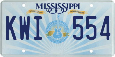 MS license plate KWI554