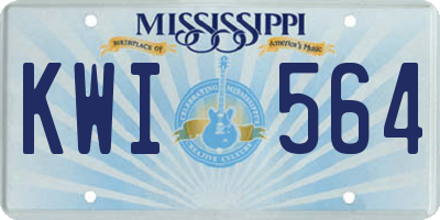 MS license plate KWI564