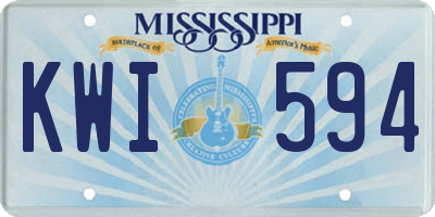 MS license plate KWI594
