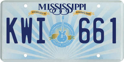 MS license plate KWI661