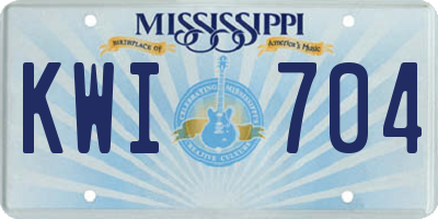 MS license plate KWI704