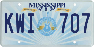 MS license plate KWI707