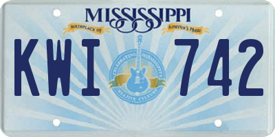 MS license plate KWI742