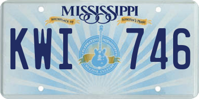 MS license plate KWI746