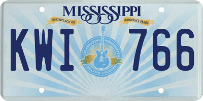 MS license plate KWI766