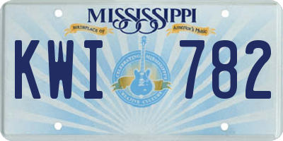 MS license plate KWI782