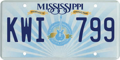 MS license plate KWI799