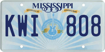MS license plate KWI808