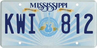 MS license plate KWI812