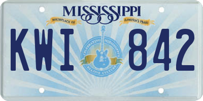 MS license plate KWI842