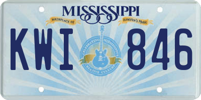MS license plate KWI846
