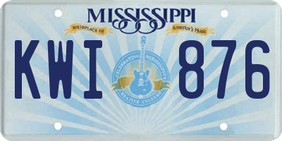 MS license plate KWI876