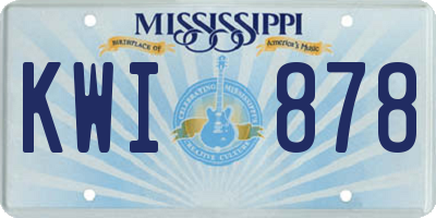 MS license plate KWI878