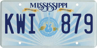 MS license plate KWI879