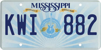 MS license plate KWI882