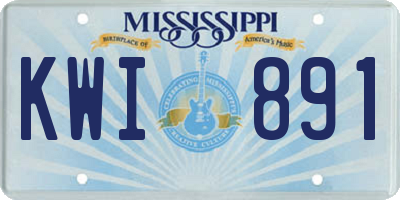 MS license plate KWI891